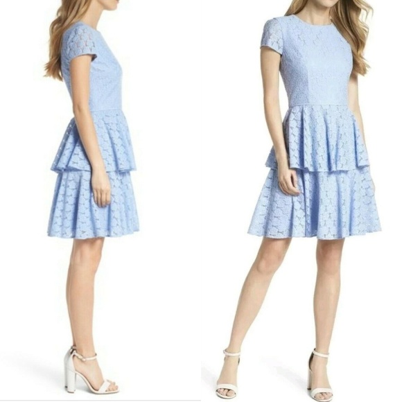 Gal Meets Glam Dresses & Skirts - Gal Meets Glam Daisy Lace Tiered Fit & Flare Dress